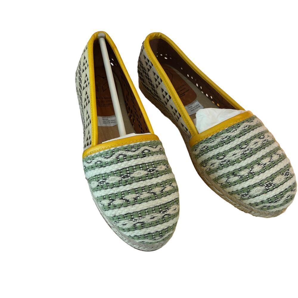 Cobra Society Handwoven Yellow & Grey Patterned Pull-On Shoes Size 39